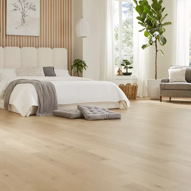 Stylish bedroom with TecWood flooring